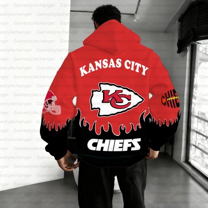 Unisex "Kansas City Chiefs" Graphic Streetwear Vintage Plush Hoodie