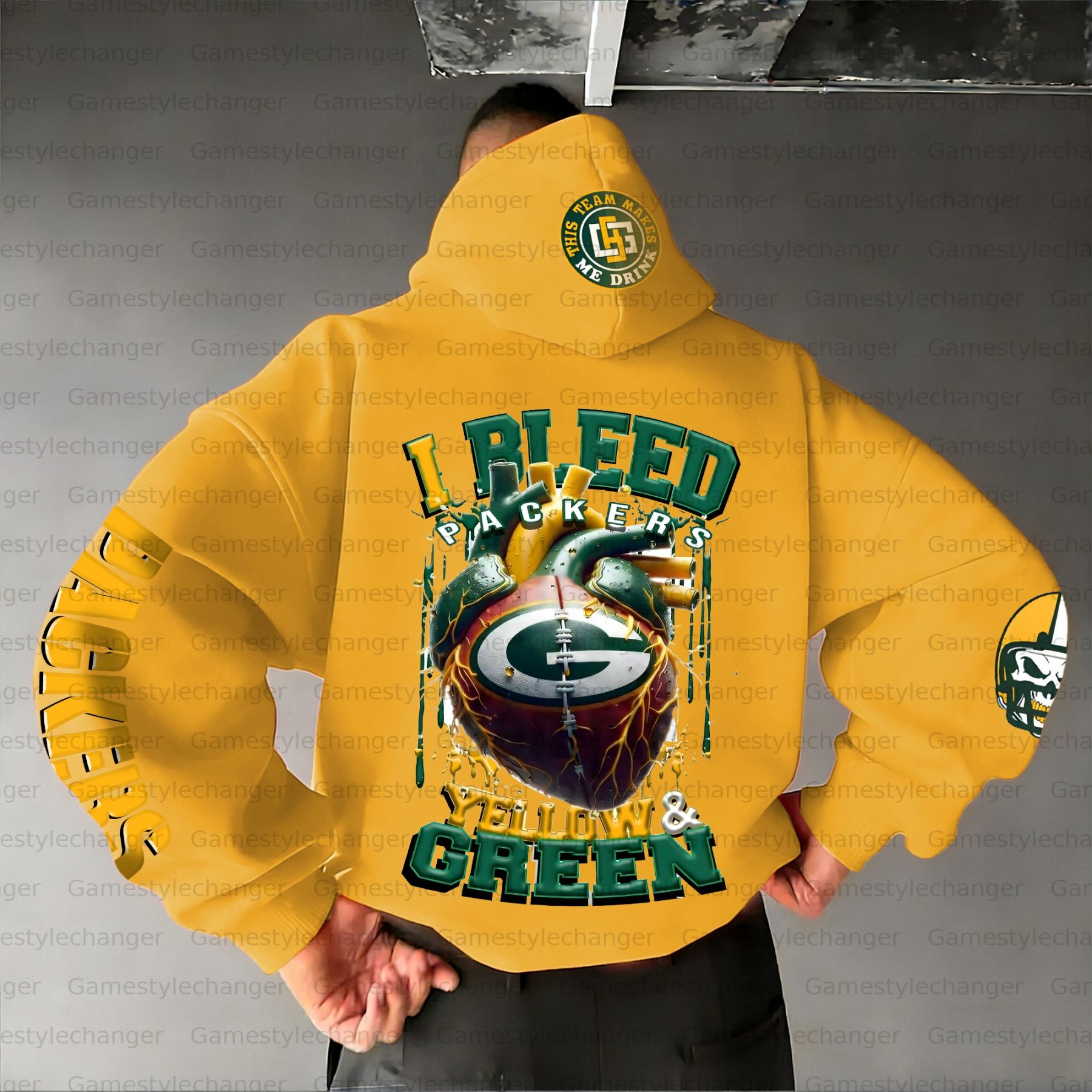 Unisex "Green Bay Packers" Graphic Streetwear Vintage Plush Hoodie