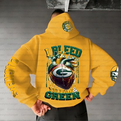 Unisex "Green Bay Packers" Graphic Streetwear Vintage Plush Hoodie