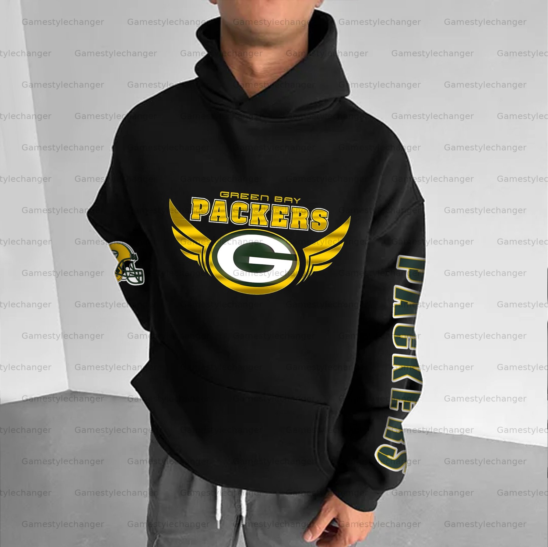 Unisex "Green Bay Packers" Graphic Streetwear Vintage Plush Hoodie