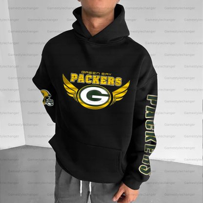 Unisex "Green Bay Packers" Graphic Streetwear Vintage Plush Hoodie