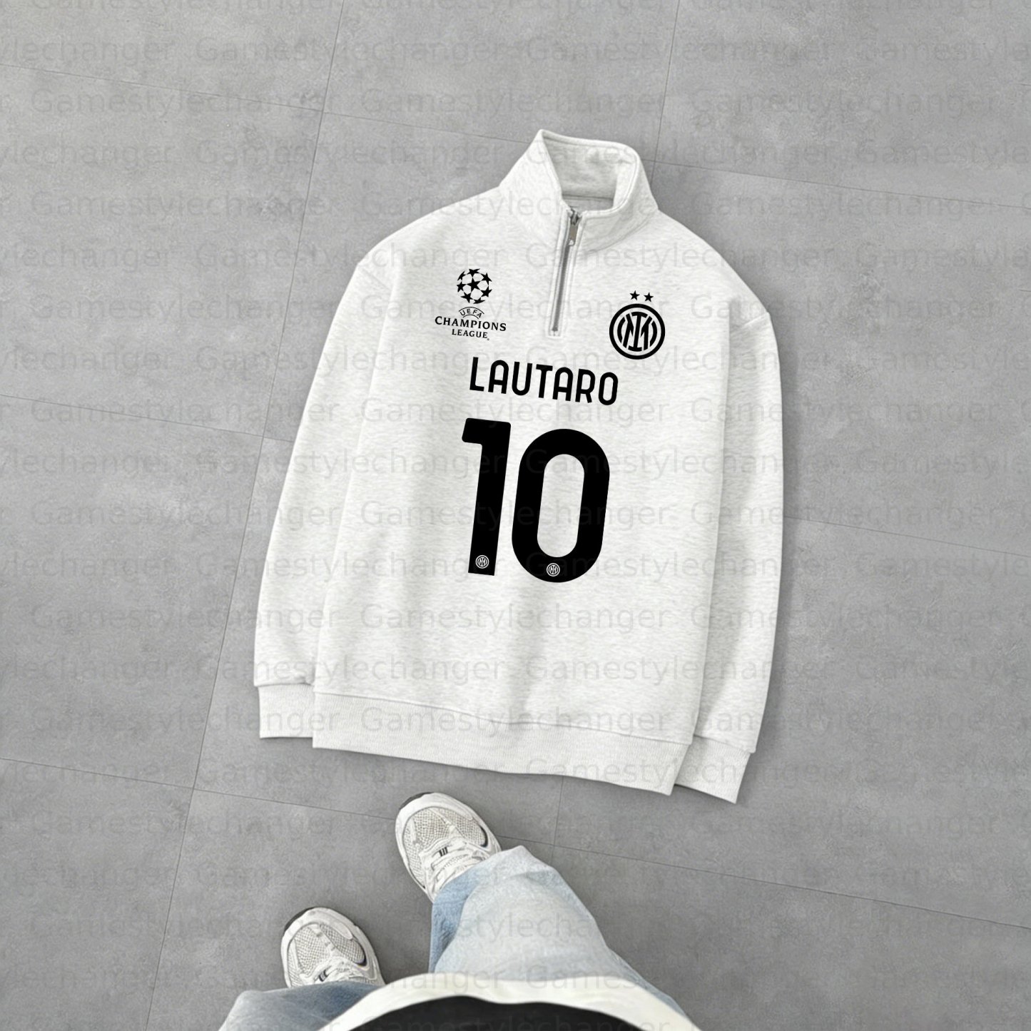 Unisex "UEFA " Graphic Streetwear Vintage Plush Zip-up Sweatshirt