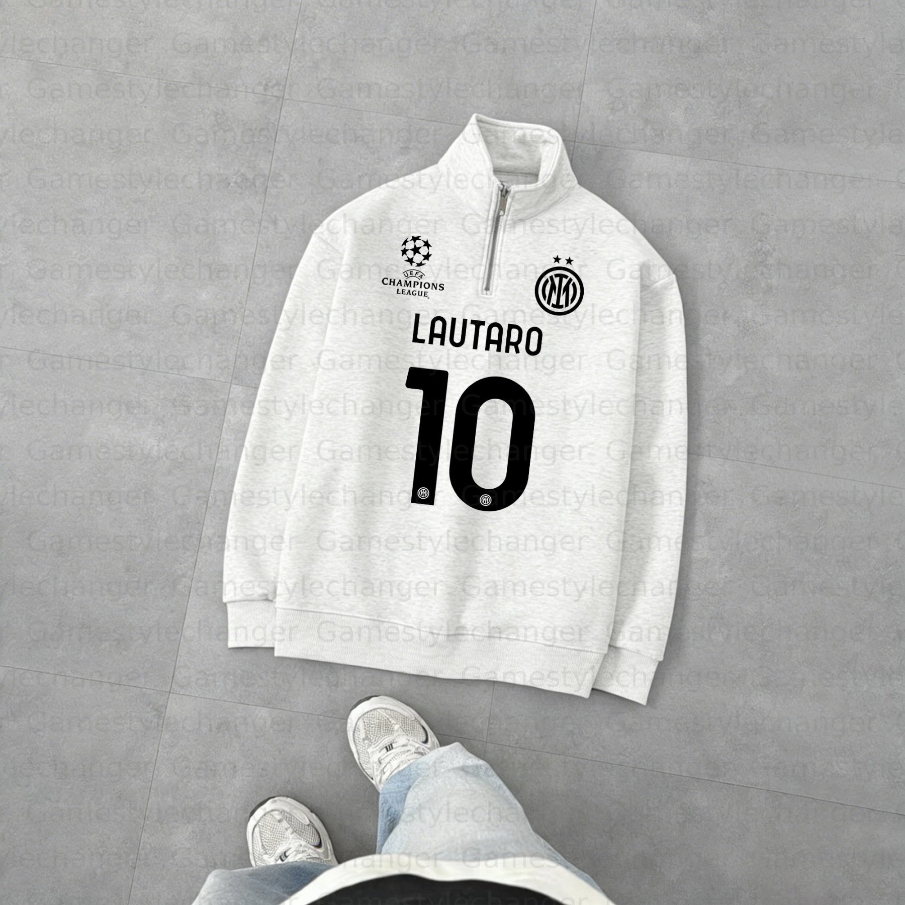 Unisex "UEFA " Graphic Streetwear Vintage Plush Zip-up Sweatshirt