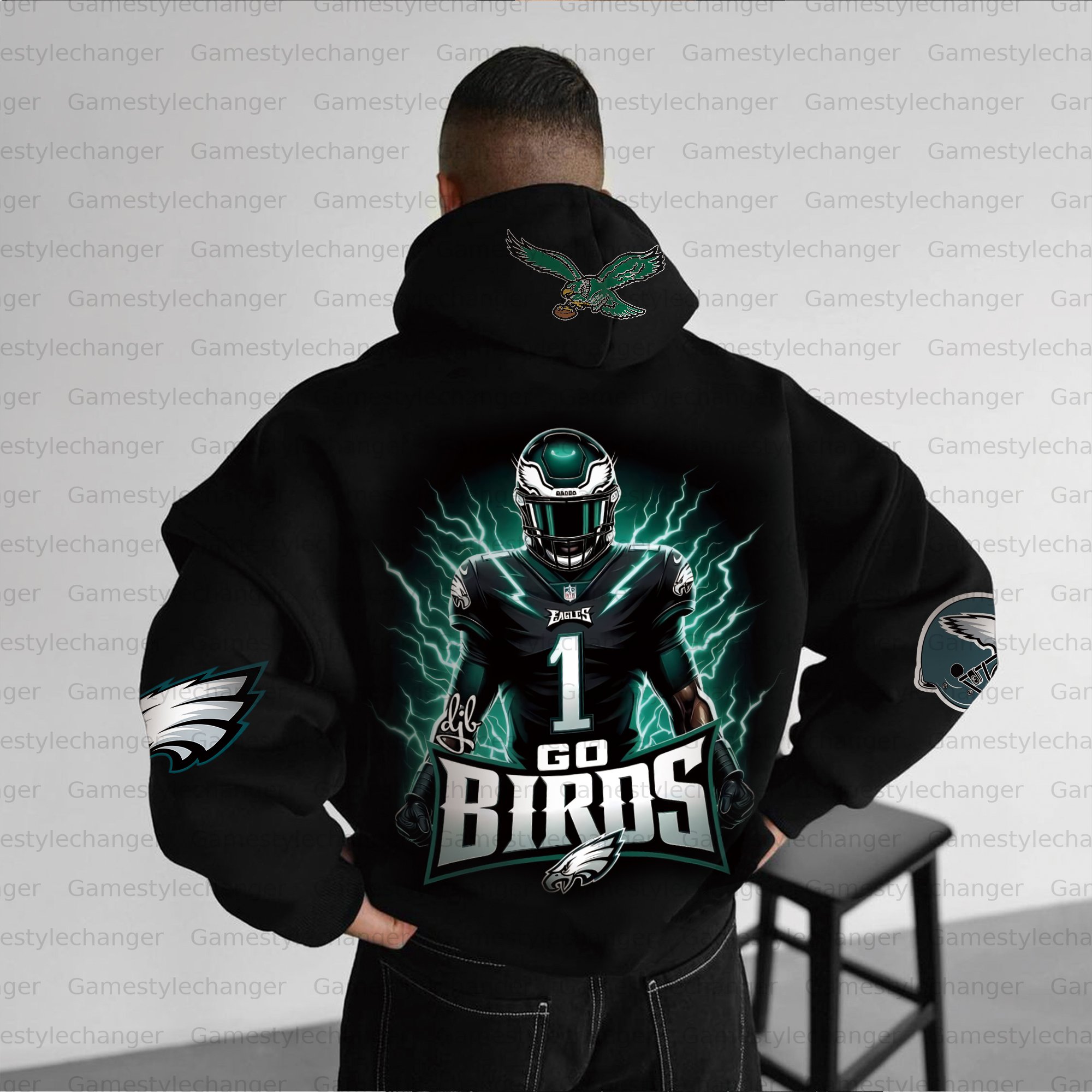 Unisex "Philadelphia Eagles " Graphic Streetwear Vintage Plush Hoodie