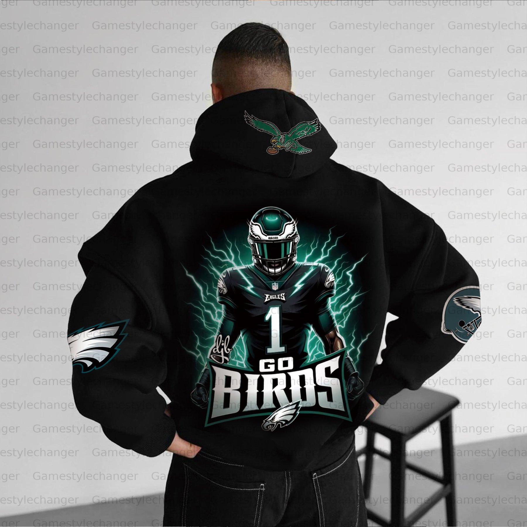 Unisex "Philadelphia Eagles " Graphic Streetwear Vintage Plush Hoodie