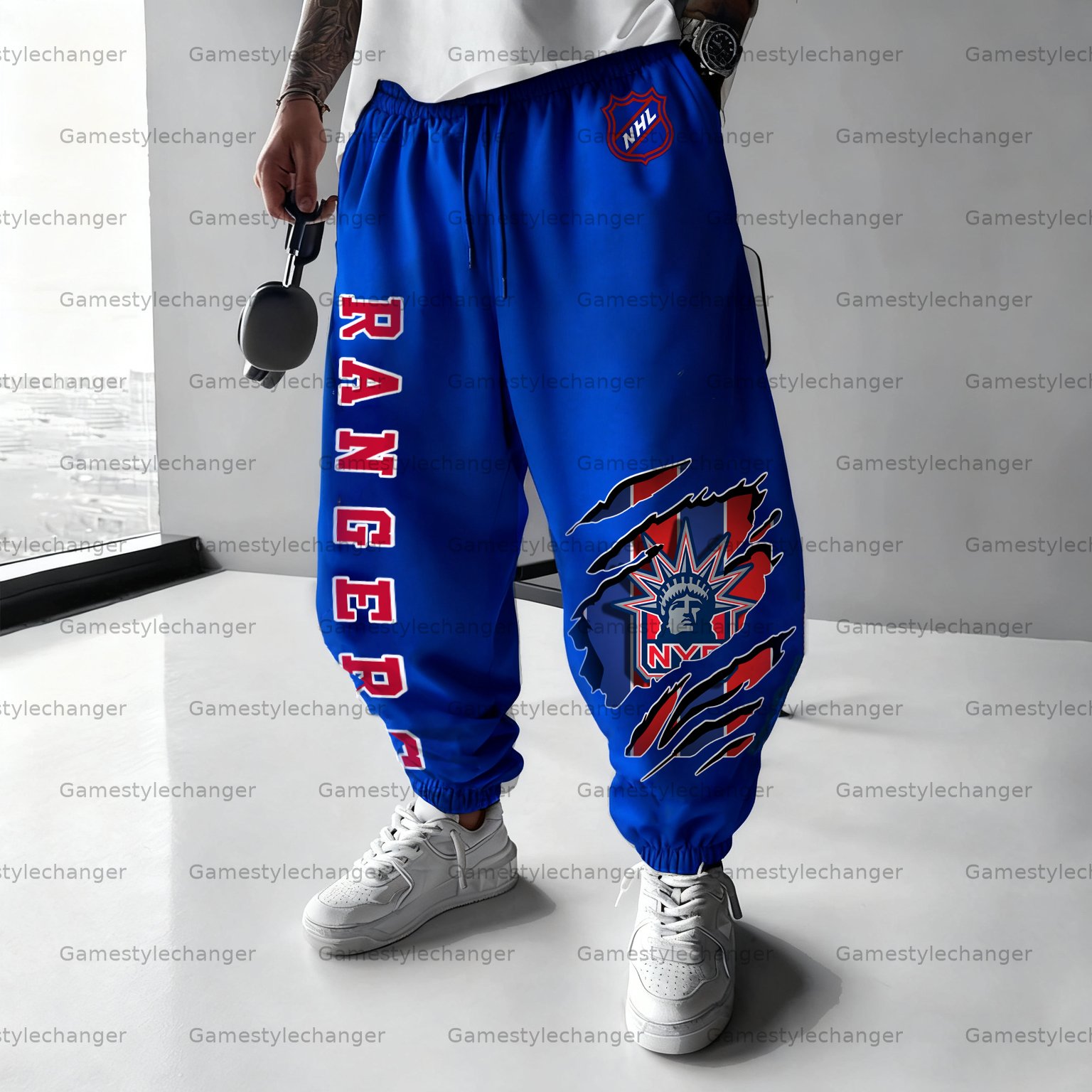 Unisex  “New York Rangers” Casual Anime Streetwear Pant