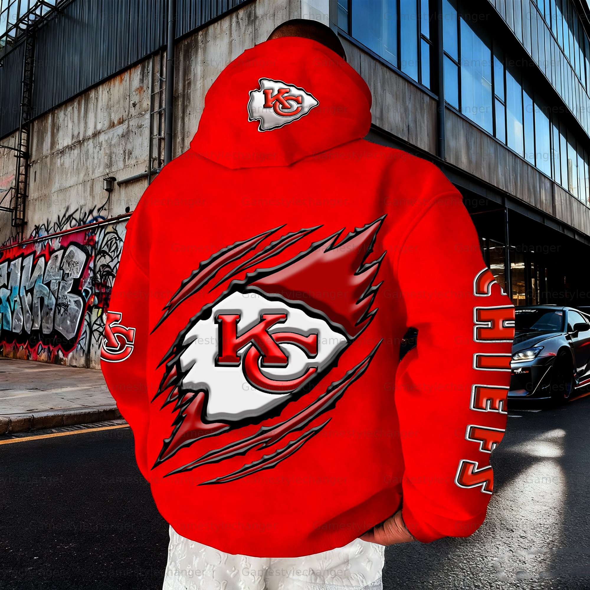 Unisex "Kansas City Chiefs" Graphic Streetwear Vintage Plush Hoodie
