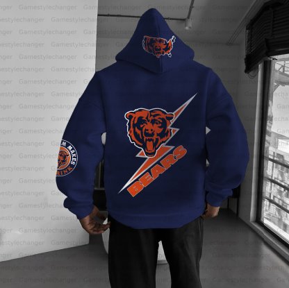 Unisex "Chicago Bears" Graphic Streetwear Vintage Plush Hoodie
