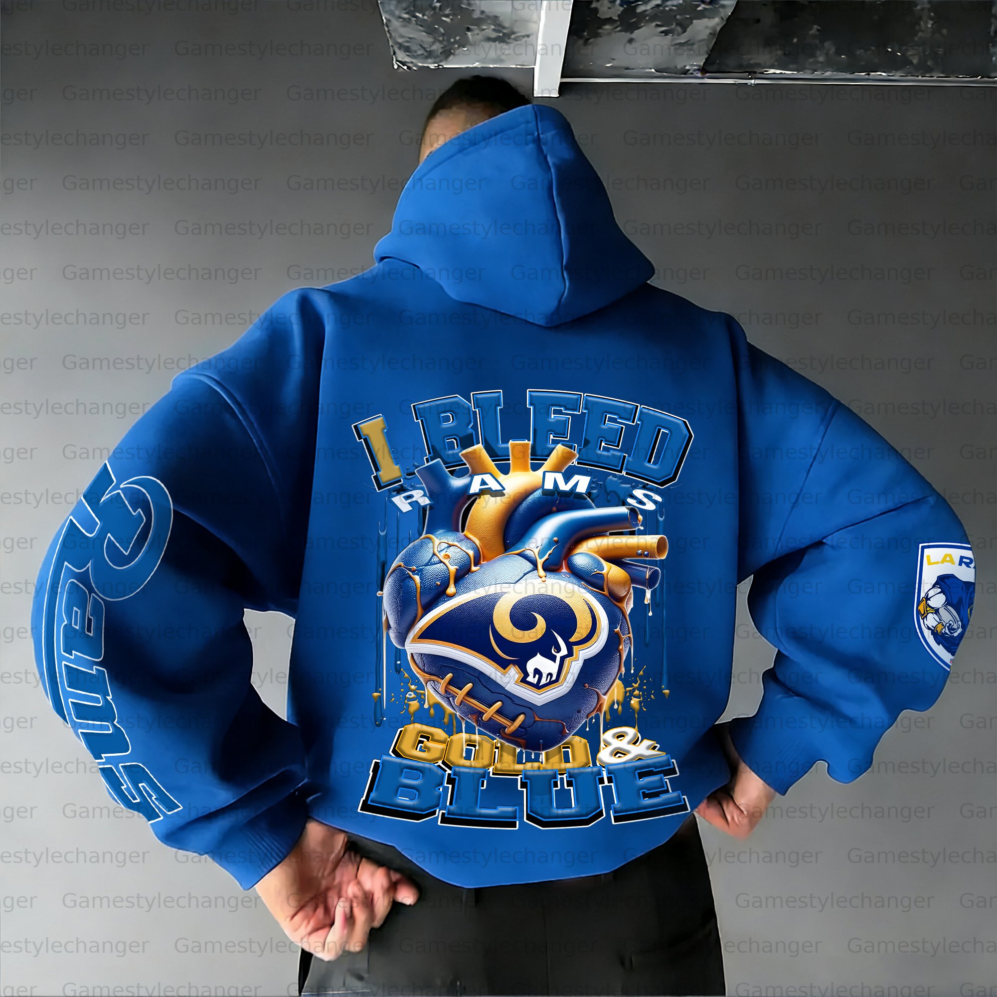 Unisex "Los angeles rams" Graphic Streetwear Vintage Plush Hoodie