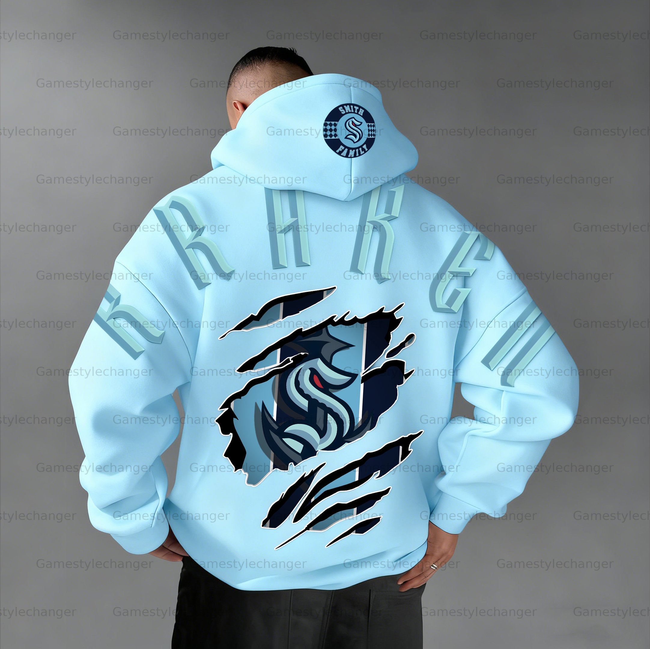 Unisex "Seattle Kraken" Graphic Streetwear Vintage Plush Hoodie