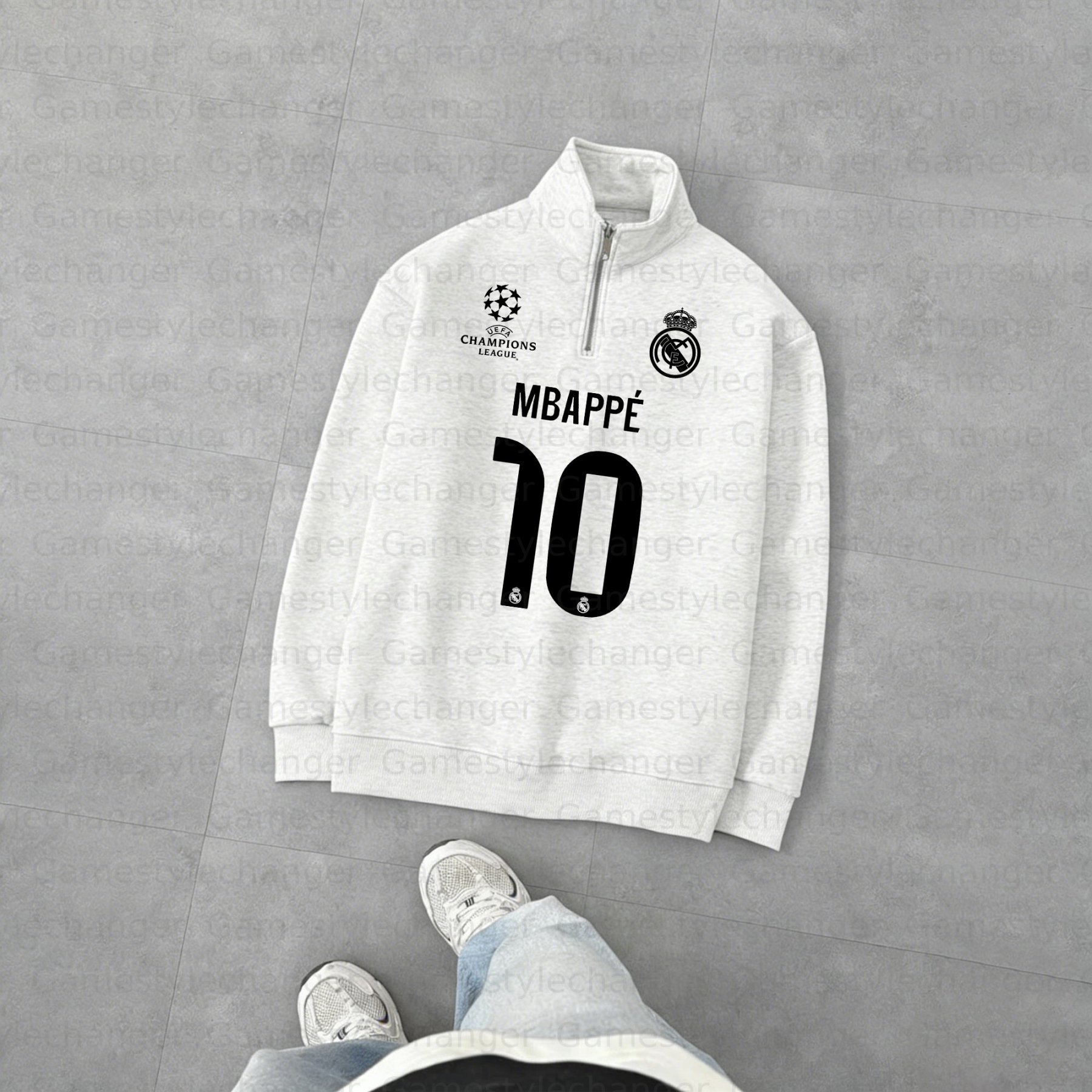 Unisex "UEFA " Graphic Streetwear Vintage Plush Zip-up Sweatshirt