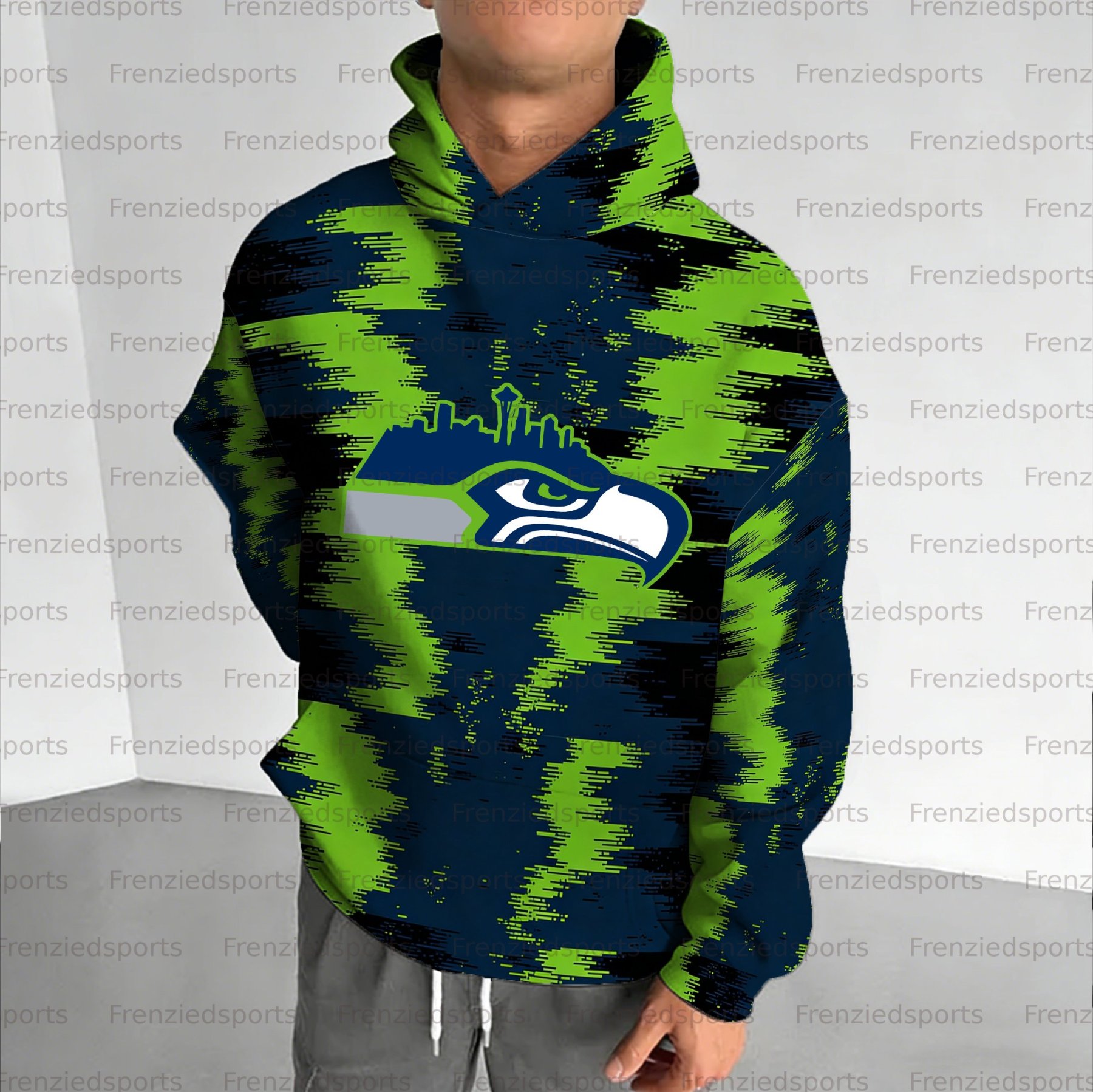 Unisex "Seattle Seahawks" Graphic Streetwear Vintage Plush Hoodie