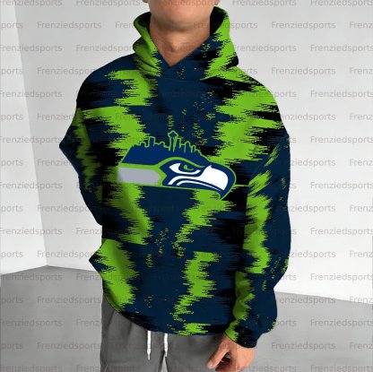 Unisex "Seattle Seahawks" Graphic Streetwear Vintage Plush Hoodie
