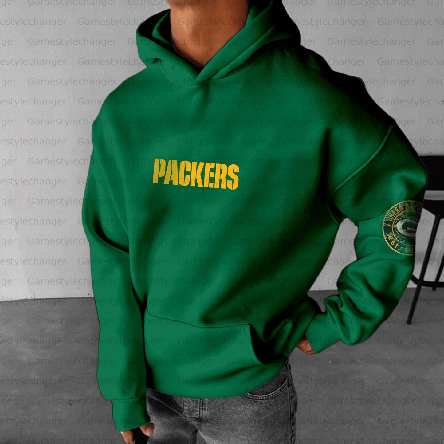 Unisex "Green Bay Packers" Graphic Streetwear Vintage Plush Hoodie
