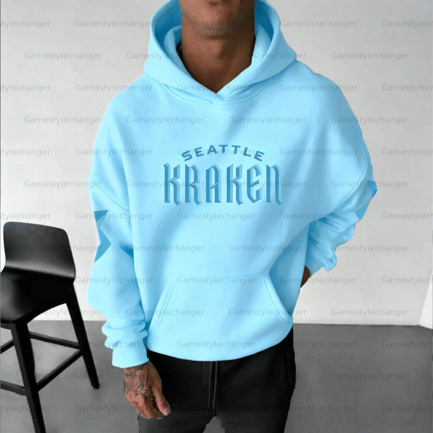 Unisex "Seattle Kraken" Graphic Streetwear Vintage Plush Hoodie