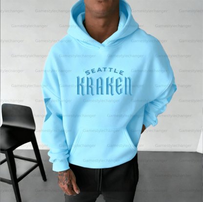 Unisex "Seattle Kraken" Graphic Streetwear Vintage Plush Hoodie