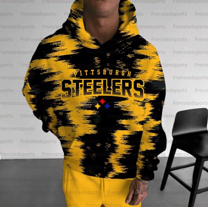 Unisex "Pittsburgh Steelers" Graphic Streetwear Vintage Plush Hoodie