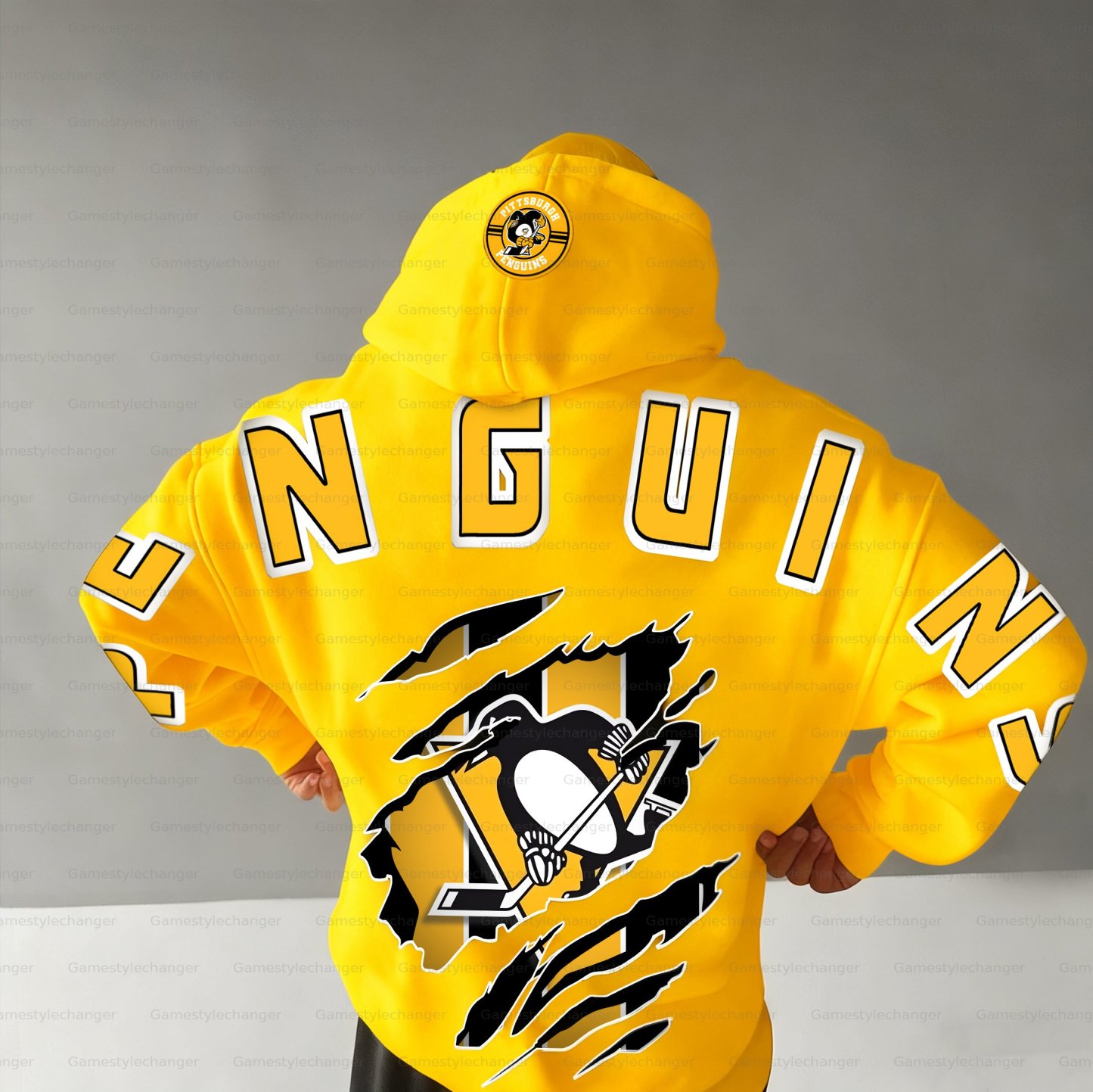 Unisex "Pittsburgh Penguins" Graphic Streetwear Vintage Plush Hoodie