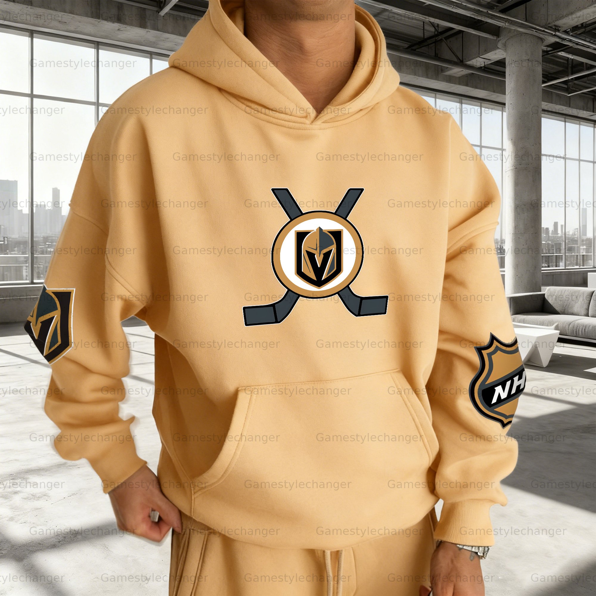 Unisex "Vegas Golden Knights" Graphic Streetwear Vintage Plush Hoodie