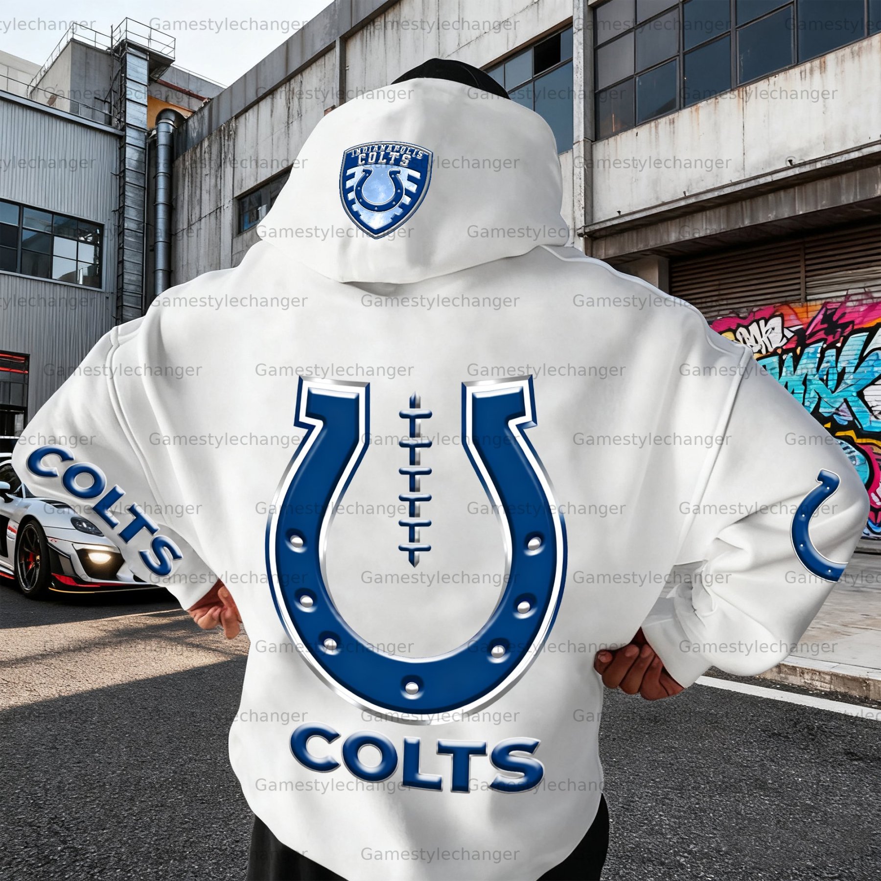 Unisex "Indianapolis Colts" Graphic Streetwear Vintage Plush Hoodie