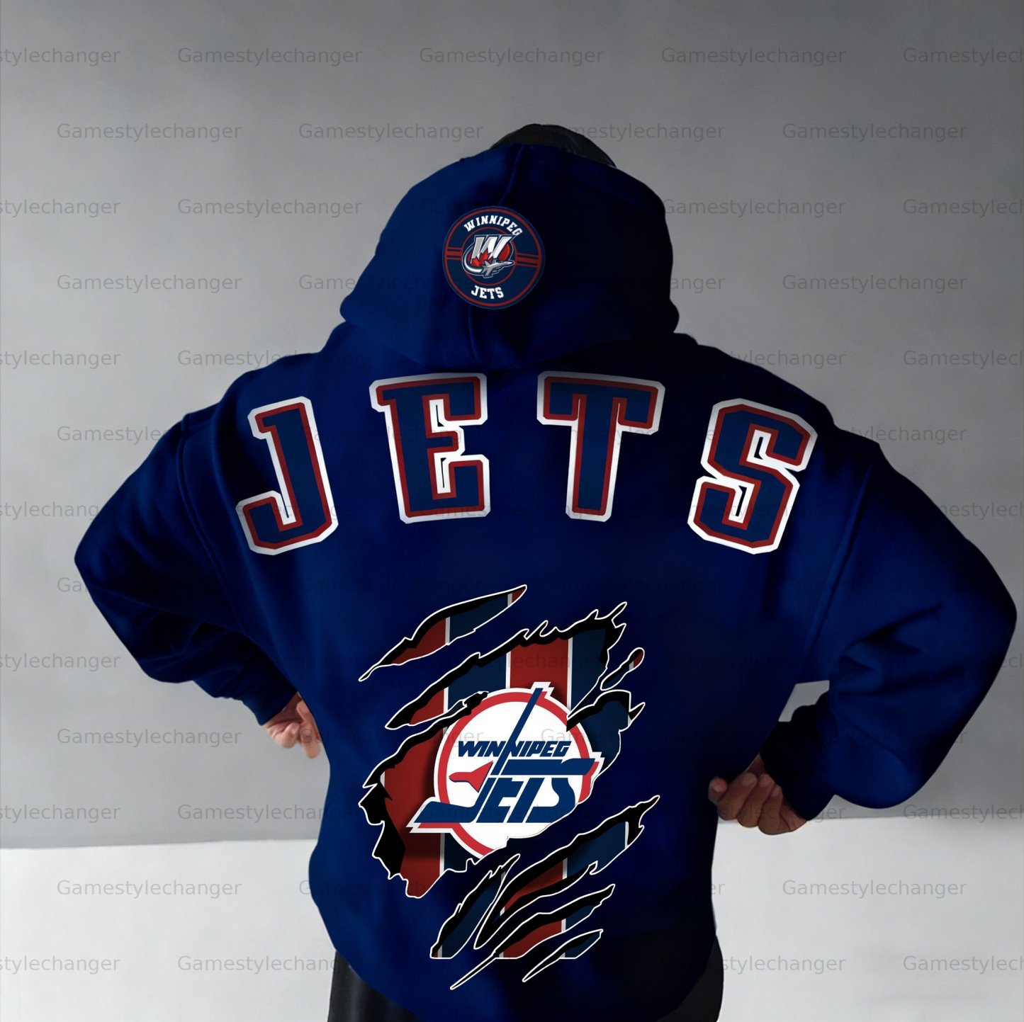 Unisex "Winnipeg Jets" Graphic Streetwear Vintage Plush Hoodie