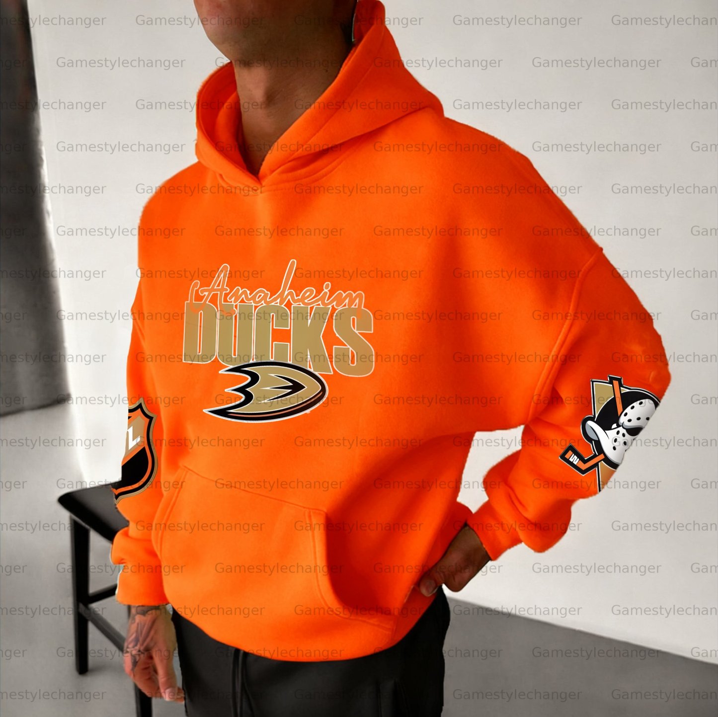 Unisex "Anaheim Ducks" Graphic Streetwear Vintage Plush Hoodie