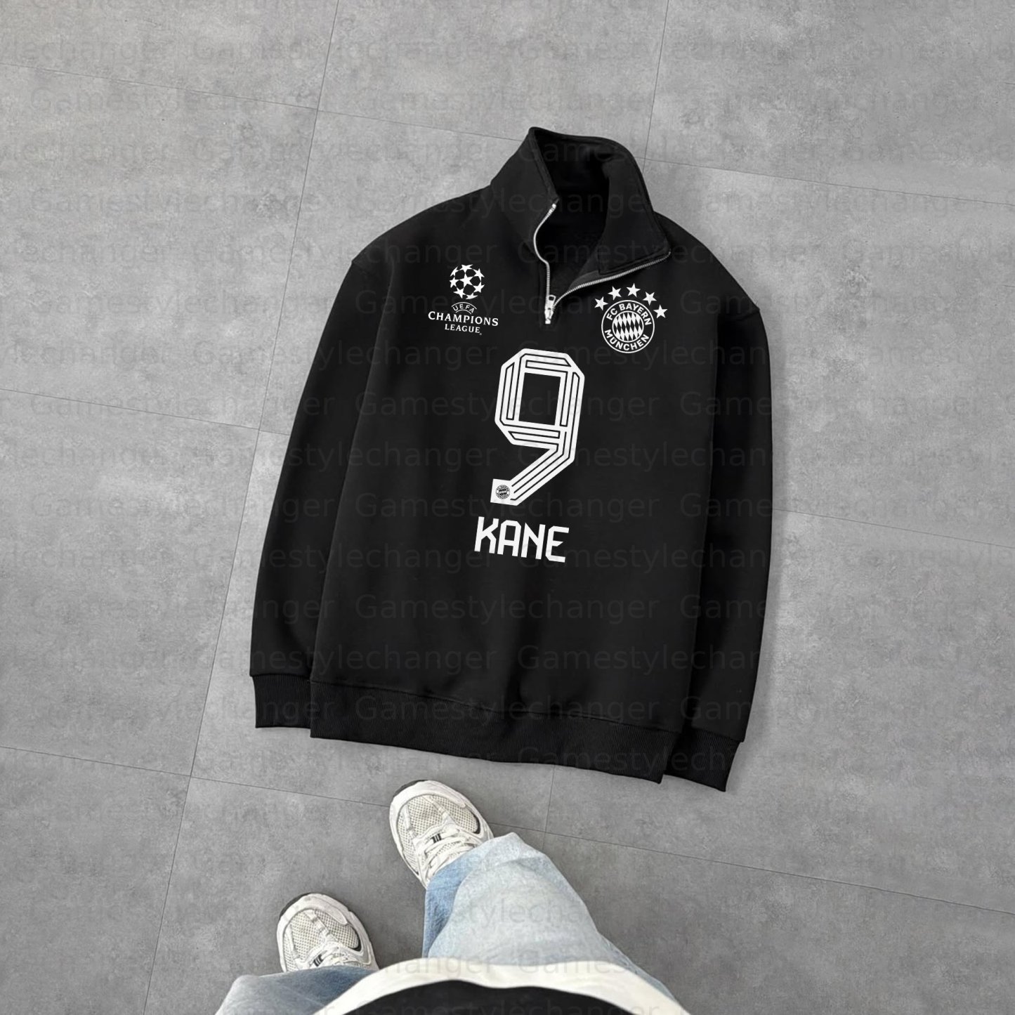 Unisex "UEFA " Graphic Streetwear Vintage Plush Zip-up Sweatshirt