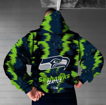 Unisex "Seattle Seahawks" Graphic Streetwear Vintage Plush Hoodie
