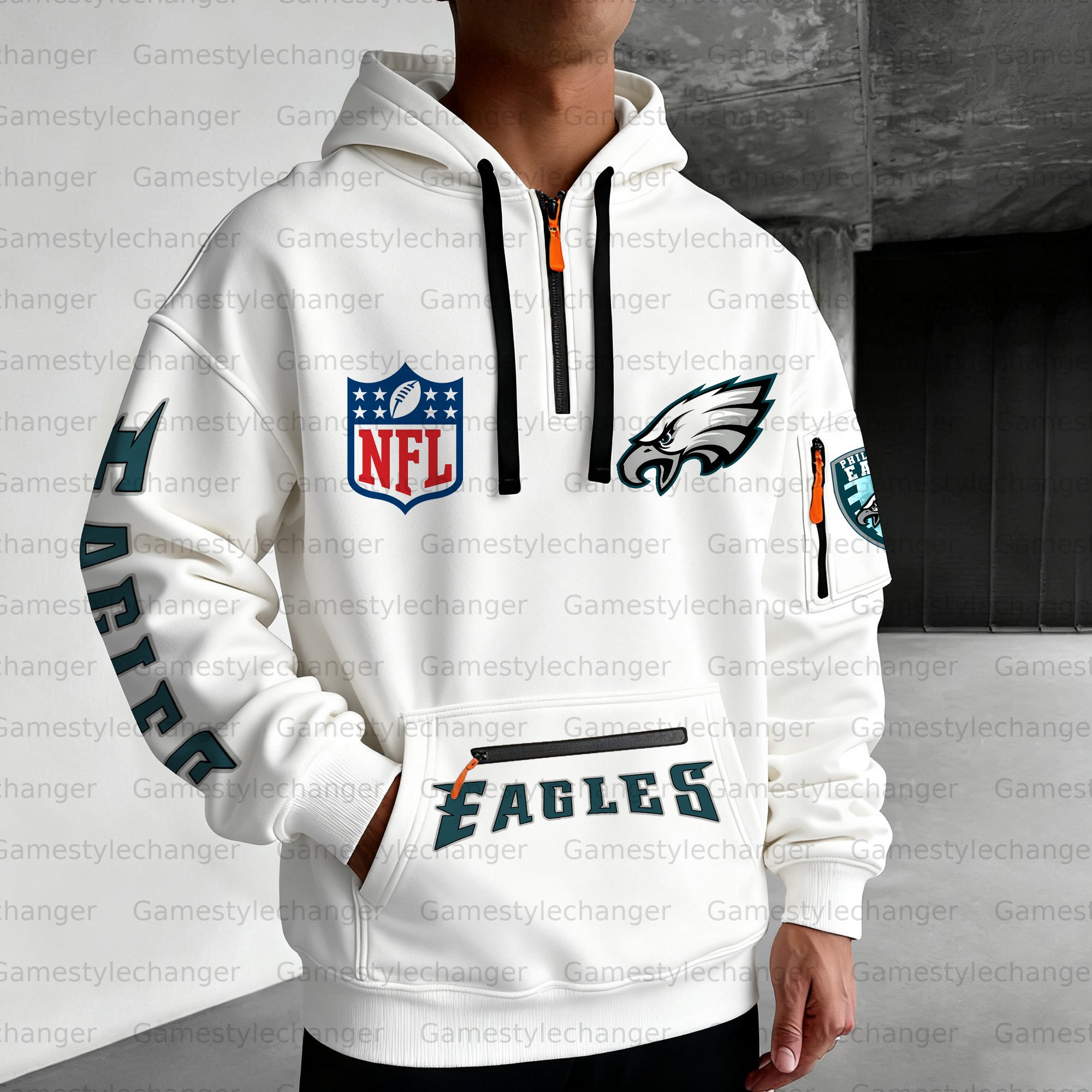 Unisex "Philadelphia Eagles" Graphic Streetwear Vintage Plush Hoodie