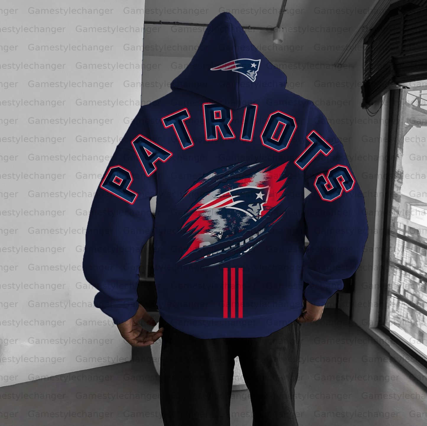 Unisex "New England Patriots" Graphic Streetwear Vintage Plush Hoodie