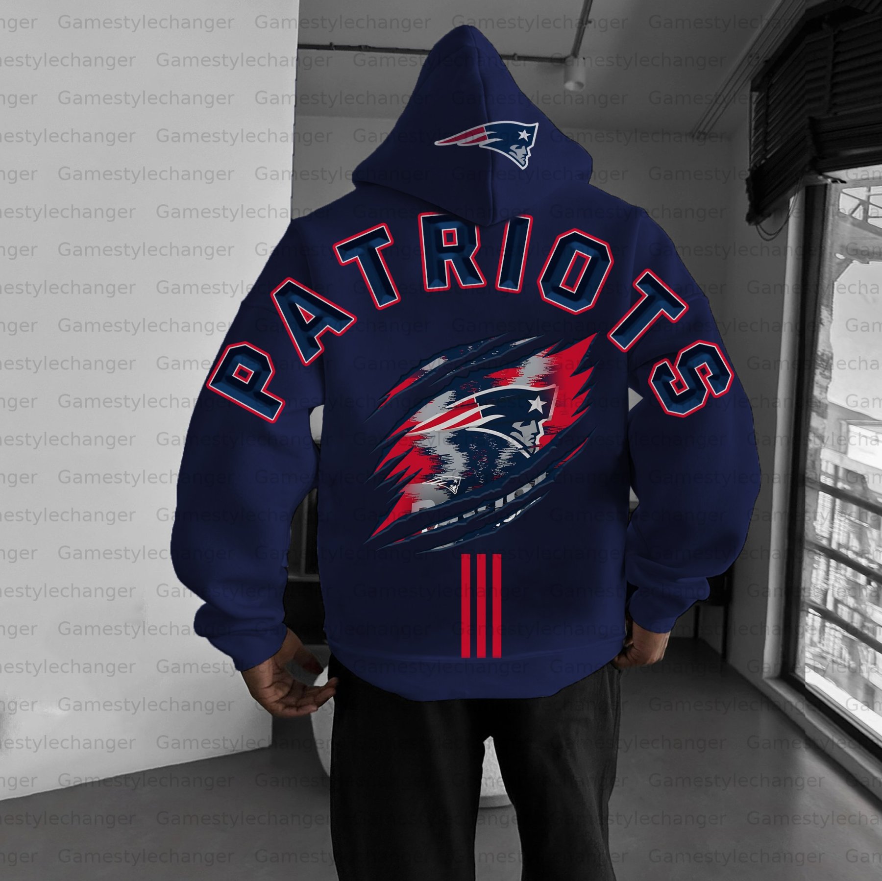 Unisex "New England Patriots" Graphic Streetwear Vintage Plush Hoodie