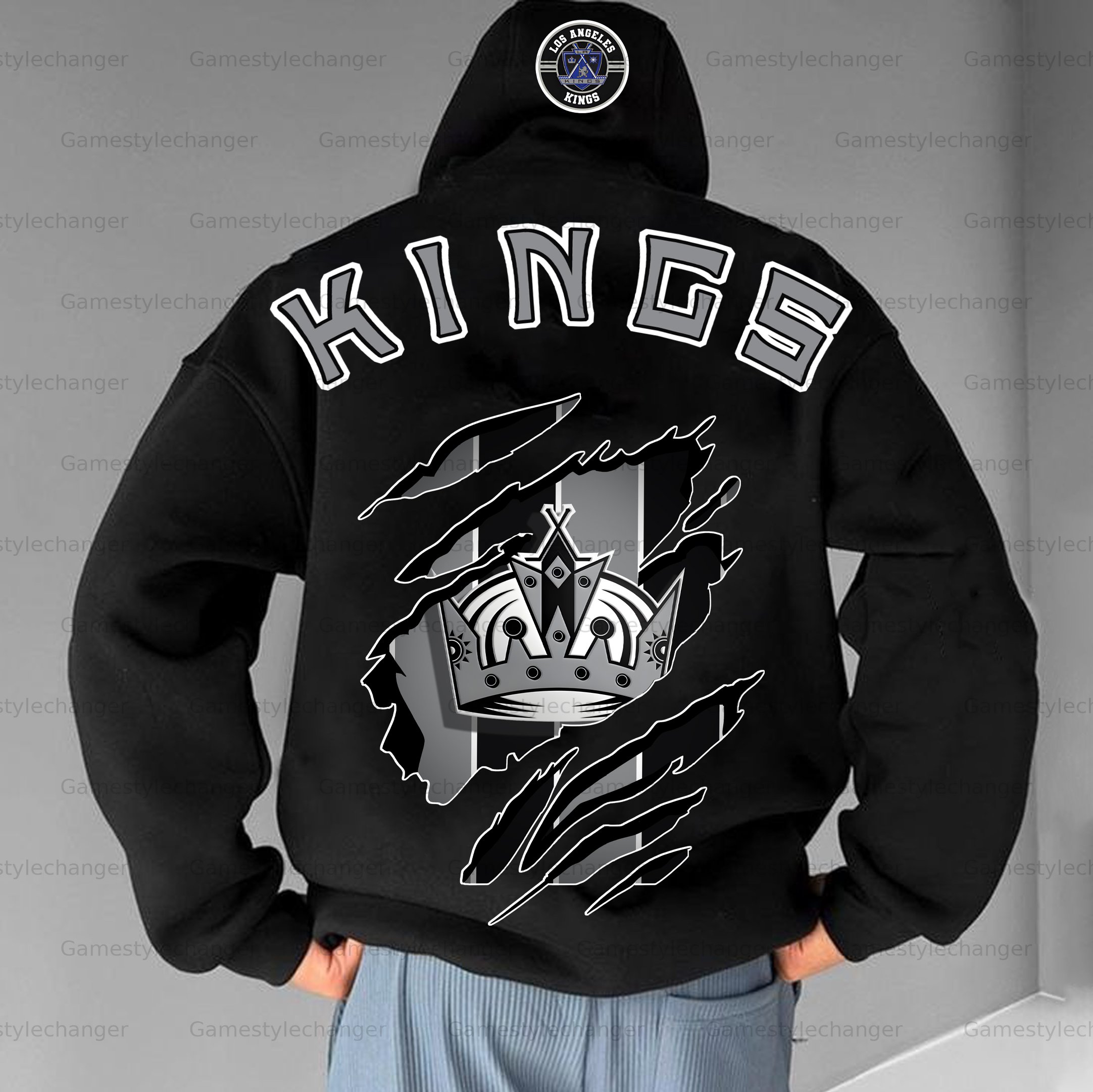 Unisex "Los Angeles Kings" Graphic Streetwear Vintage Plush Hoodie