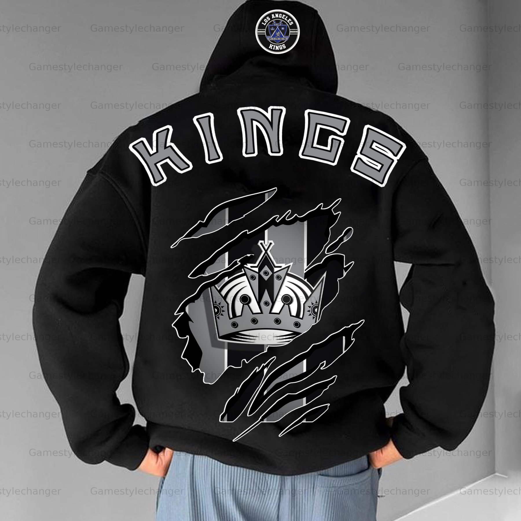 Unisex "Los Angeles Kings" Graphic Streetwear Vintage Plush Hoodie