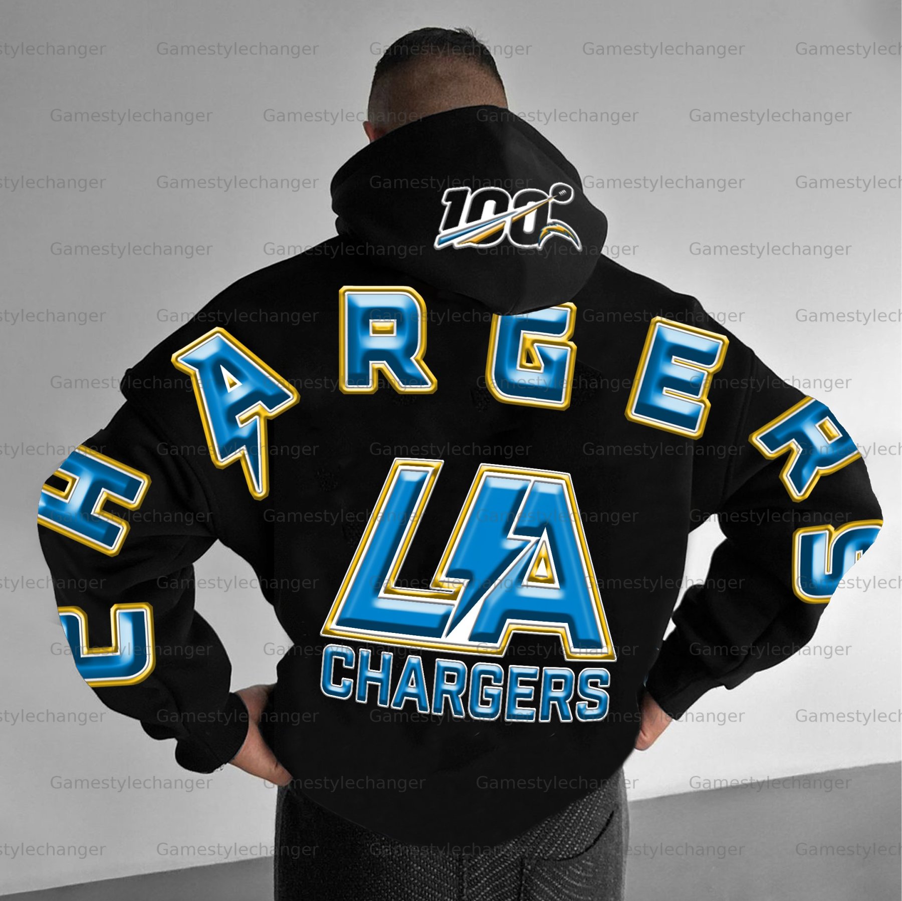 Unisex "Los Angeles Chargers" Graphic Streetwear Vintage Plush Hoodie