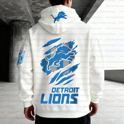 Unisex "Detroit Lions" Graphic Streetwear Vintage Plush Hoodie
