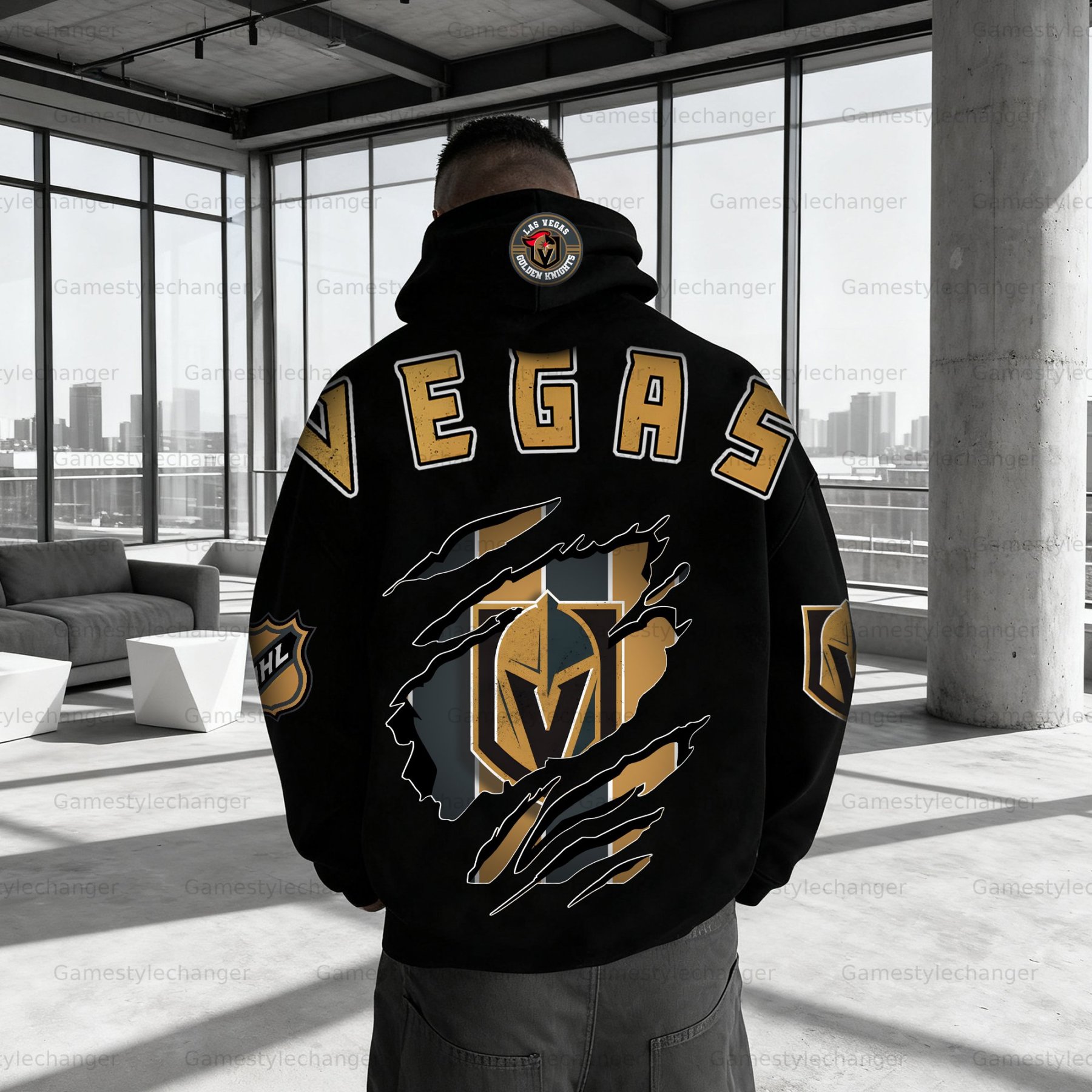 Unisex "Vegas Golden Knights" Graphic Streetwear Vintage Plush Hoodie