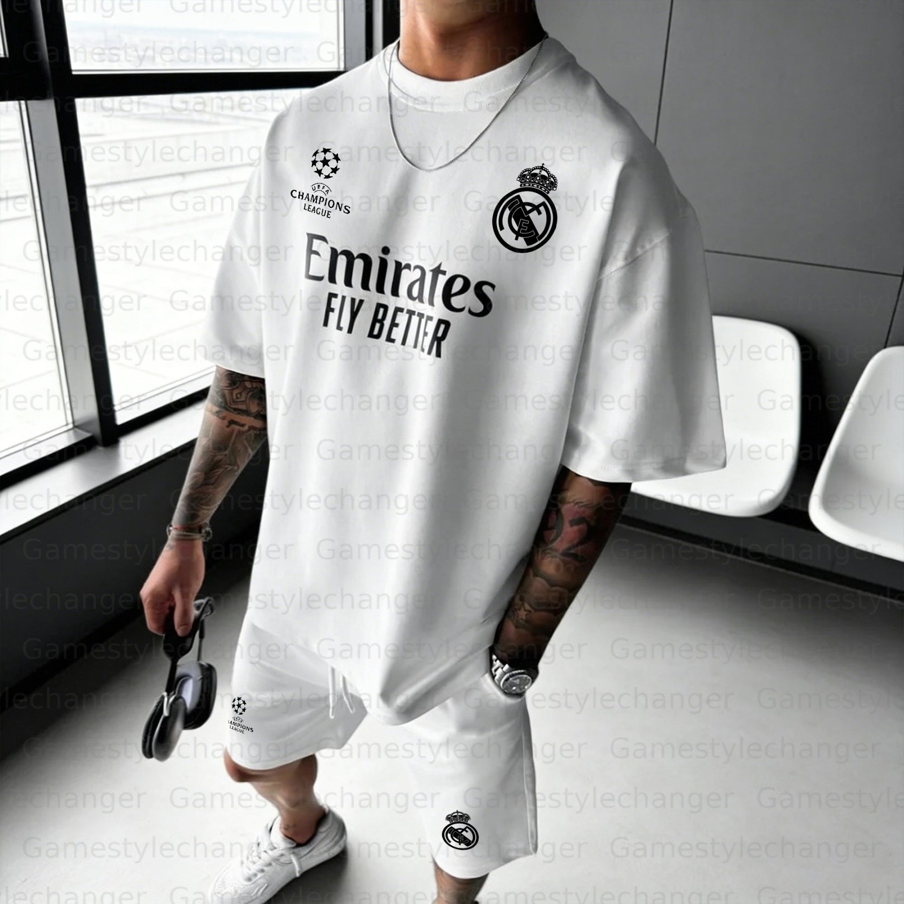 Unisex "Real Madrid" Inspired Trendy T-shirt & Shorts Set