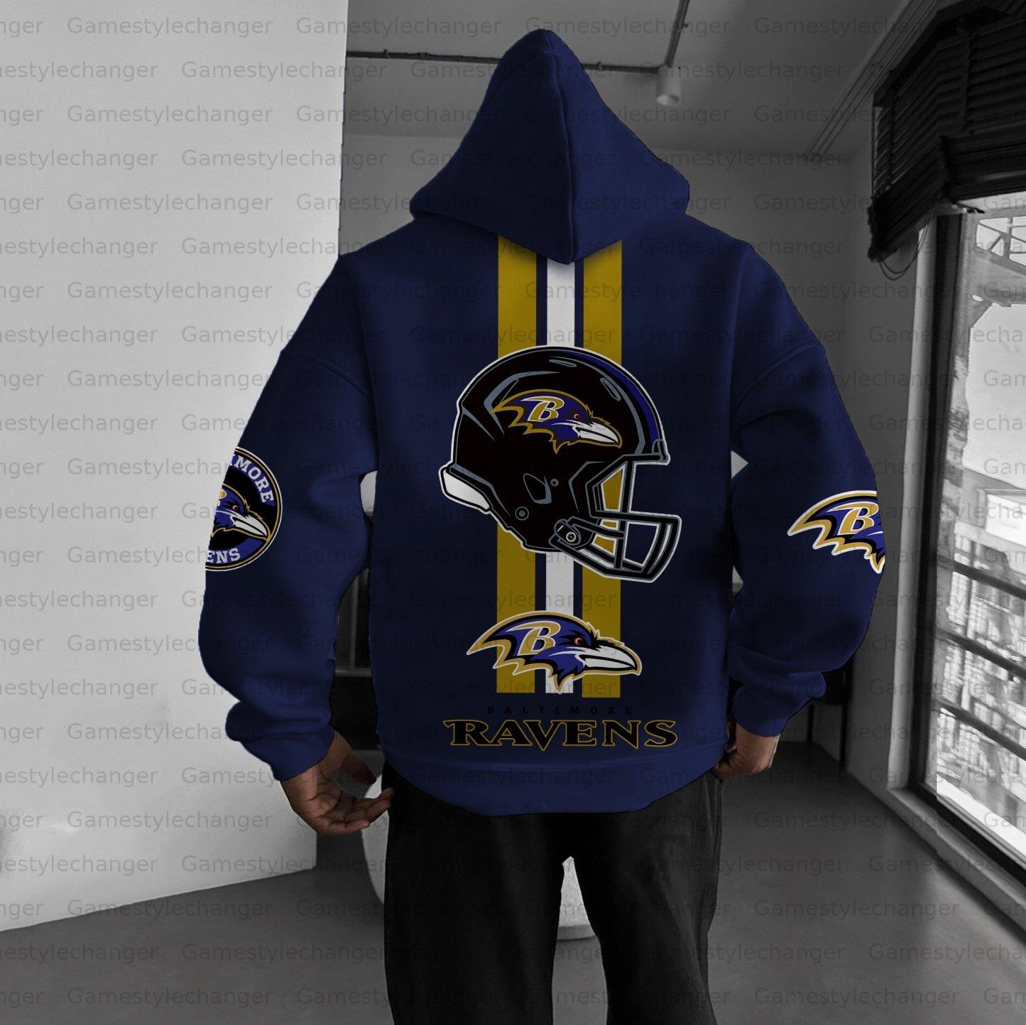 Unisex "Baltimore Ravens" Graphic Streetwear Vintage Plush Hoodie