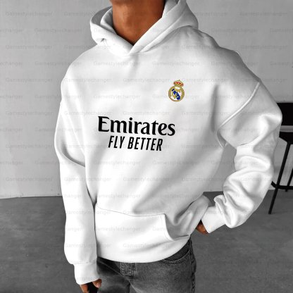 Unisex "UEFA " Graphic Streetwear Vintage Plush Hoodie