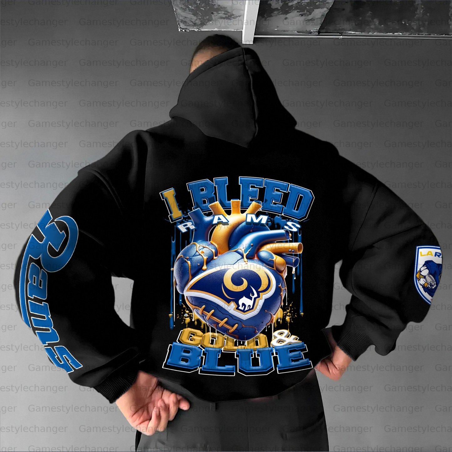 Unisex "Los angeles rams" Graphic Streetwear Vintage Plush Hoodie