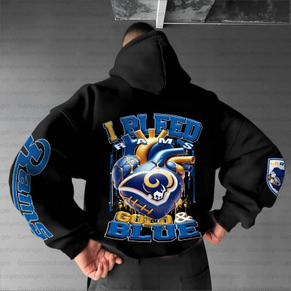 Unisex "Los angeles rams" Graphic Streetwear Vintage Plush Hoodie