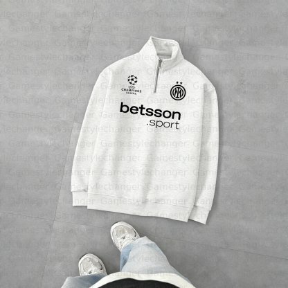 Unisex "UEFA " Graphic Streetwear Vintage   Zip-up Sweatshirt