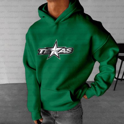 Unisex "Dallas Stars" Graphic Streetwear Vintage Plush Hoodie