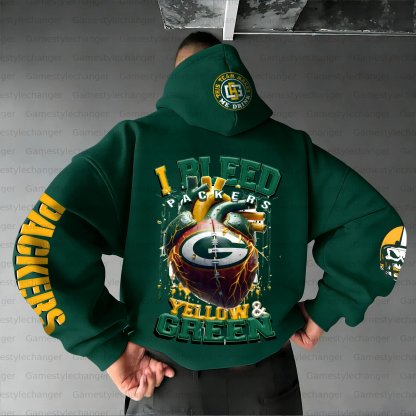 Unisex "Green Bay Packers" Graphic Streetwear Vintage Plush Hoodie