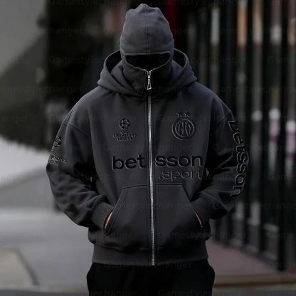 Unisex "Inter Milan” Double-layer Hooded Zip-up Sweatshirt