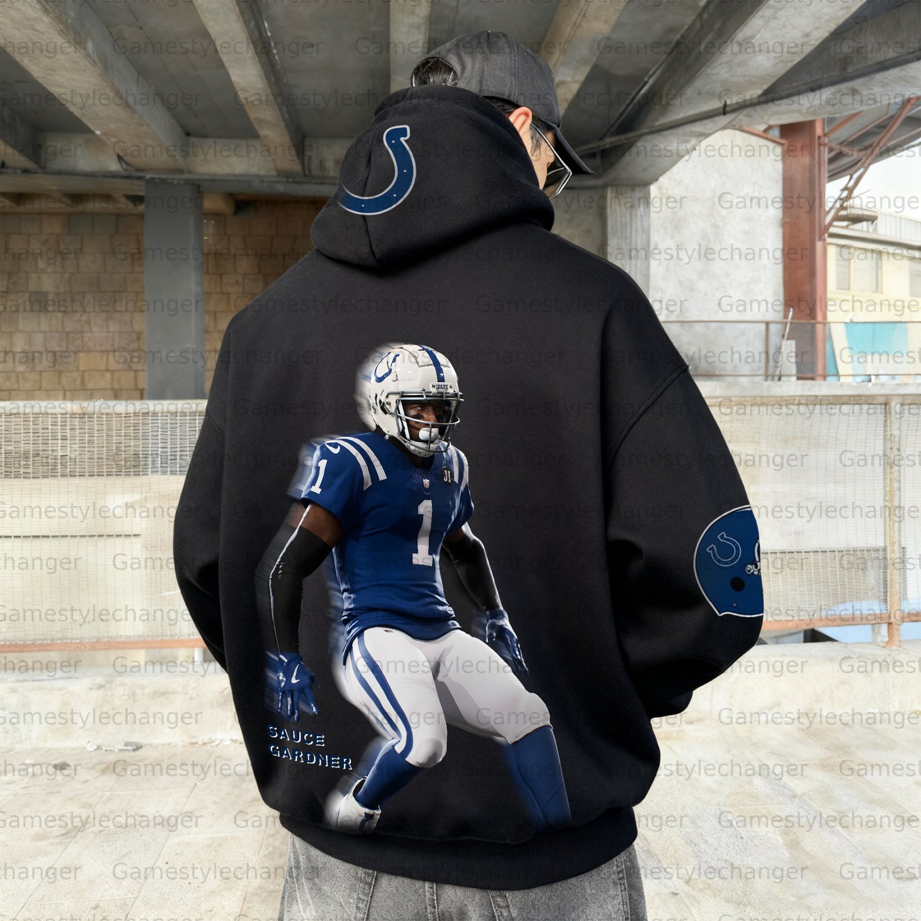 Unisex "Indianapolis colts" Graphic Streetwear Vintage Plush Hoodie