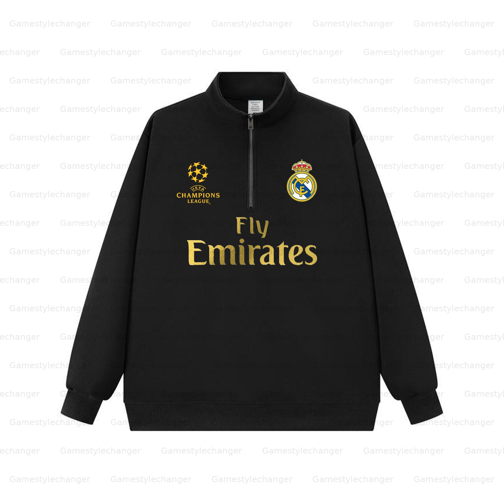 Unisex "UEFA " Graphic Streetwear Vintage  Zip-up Sweatshirt