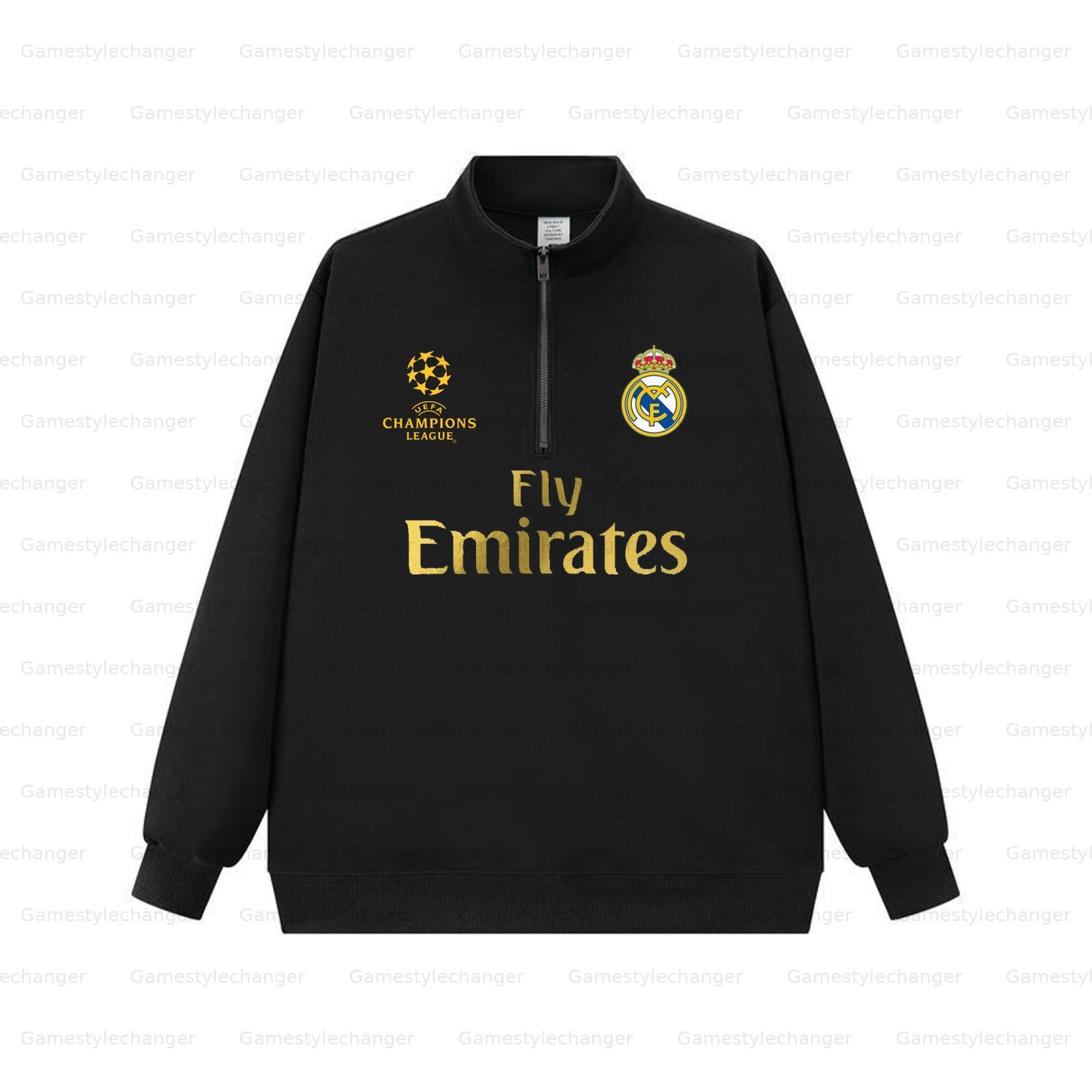 Unisex "UEFA " Graphic Streetwear Vintage  Zip-up Sweatshirt