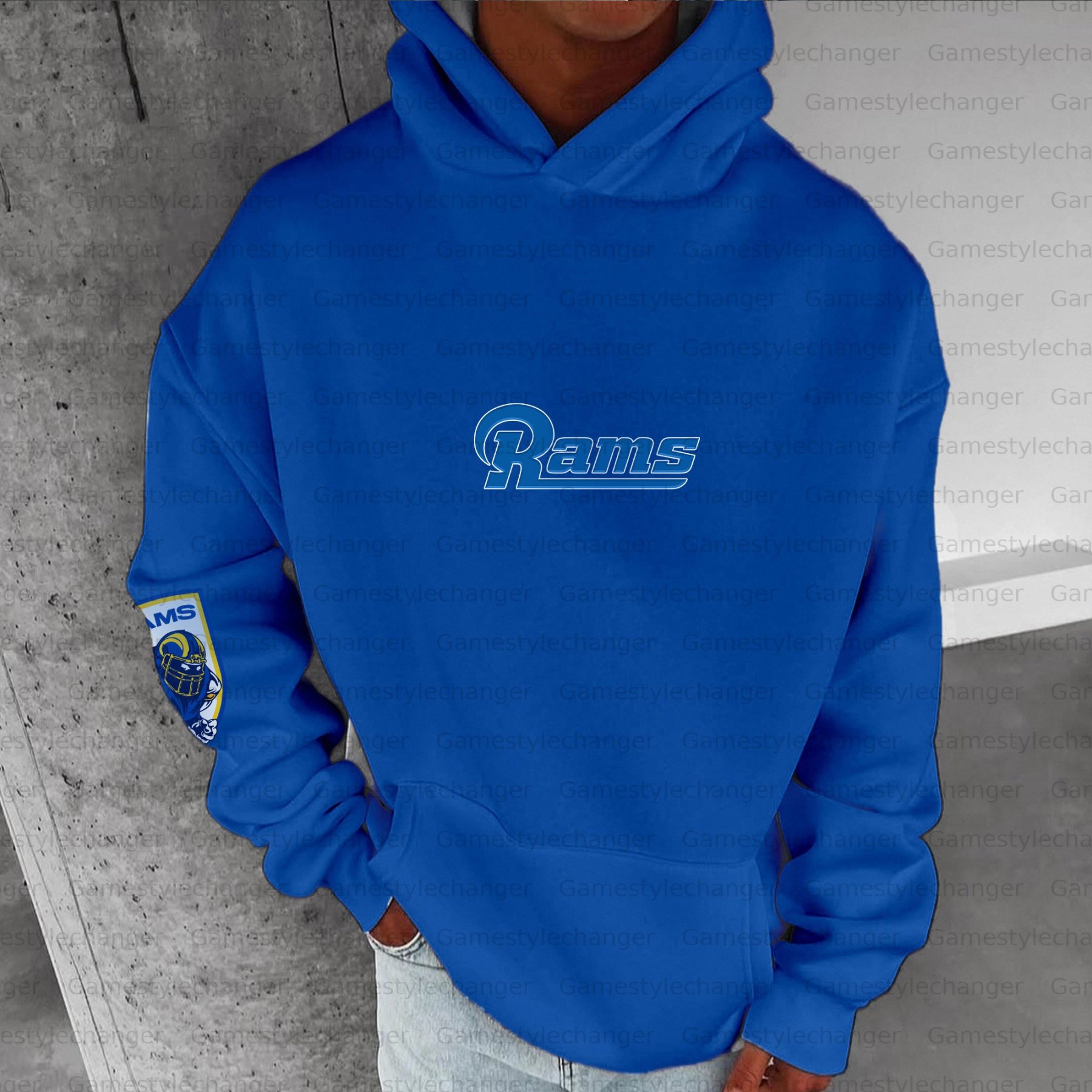 Unisex "Los angeles rams" Graphic Streetwear Vintage Plush Hoodie