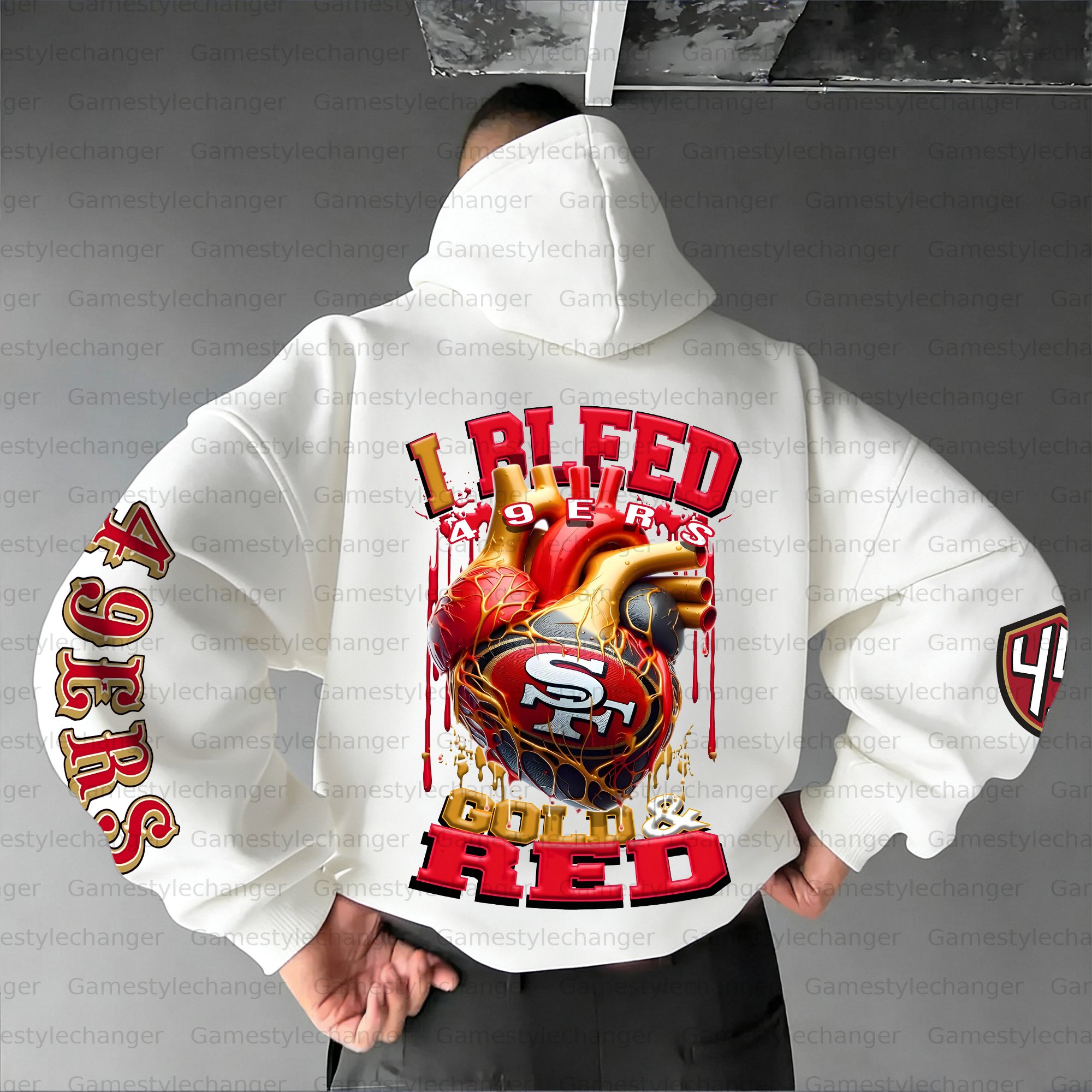 Unisex "San Francisco 49ers" Graphic Streetwear Vintage Plush Hoodie